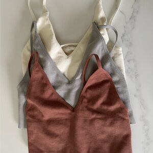 Set of 3 Brami Tops - Cream, Gray, and Brown